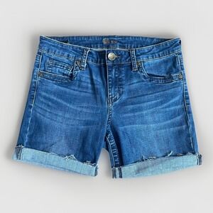 KUT from the Kloth Women's Size 6 Boyfriend Shorts Blue Denim Mid Rise Stretch